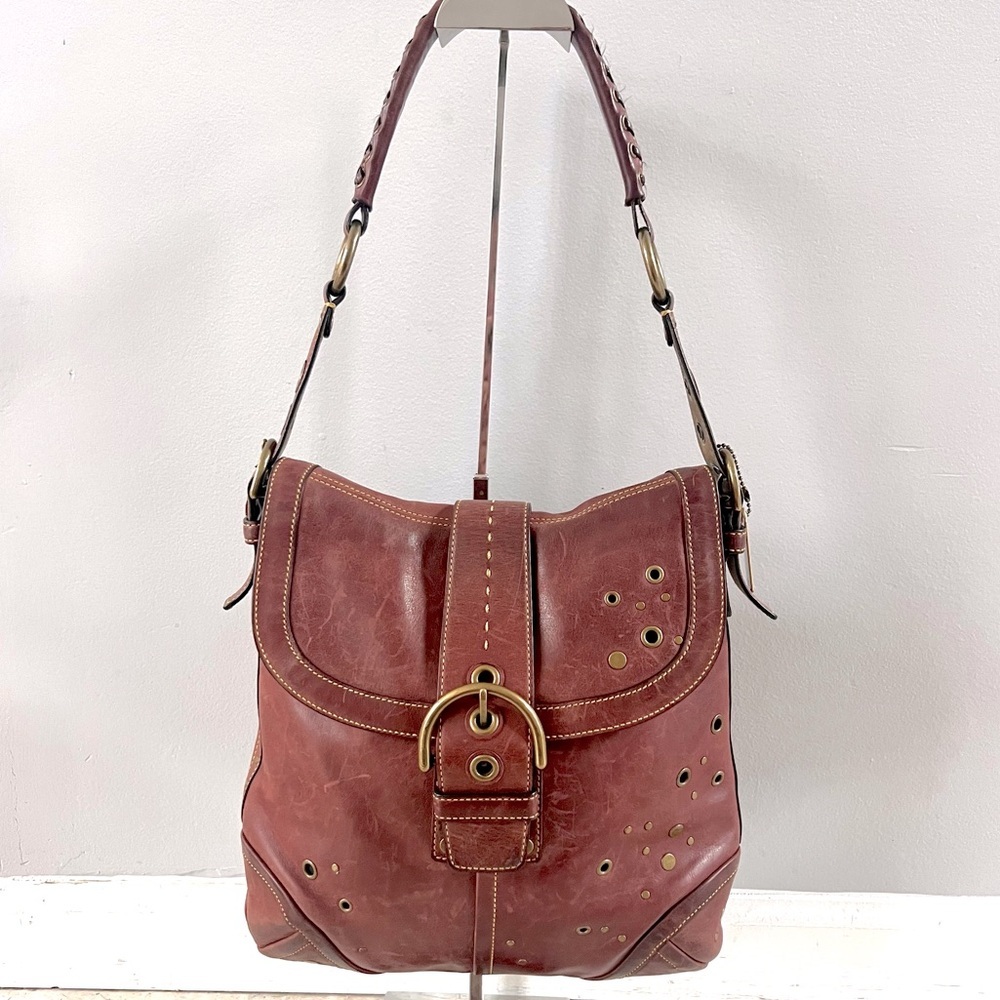 Coach oxblood vachetta Leather Shoulder Bag
